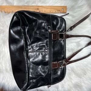 Giani Bernini Black and Brown Leather Shoulder Bag